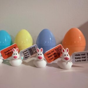Cute, Tiny Magnetic Bunny Ducks with Tiny Tags, Mini Eggs & FREE Online Photo Album! Personalize! Great for cruises, jeeps, Easter, and fun