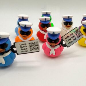 Mini Magnetic Captain Duck with Custom Tag | Sailing Cruise Duck | Trackable Tag | The Hidden Duck Co. | Free Photo Album