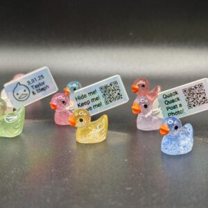 Tiny Magnetic Glow-in-the-dark Light Glitter Ducks,  Custom Tags & Online Photo Album (choose magnet or suction cup) Cruise, Jeep, Concerts