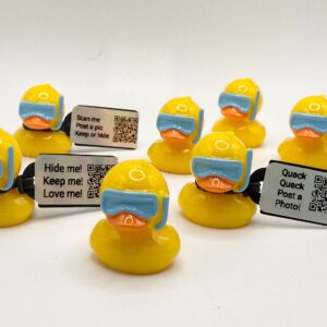 Mini Magnetic Snorkel Duck with Custom Tag | Cruise Hide & Seek Duck | Trackable Tag | Jeep Ducking