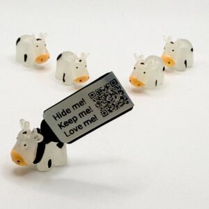 Glow-in-the-Dark Mini Magnetic Cow – Cruise Gift with Tag, QR Code & Free Online Photo Album | Cute Cow Collectible