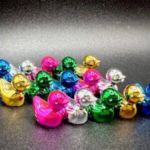 Metallic Mini Magnetic (or Suction Cup) Ducks – Shiny Collectible Ducks with Custom Tag & Trackable Album – Cruise, Jeep, Hide-a-hippo