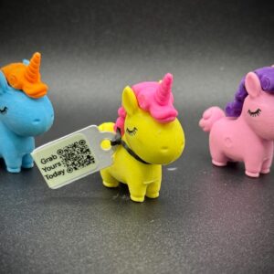 Mini Magnetic Unicorn in Bright Colors – Custom Trackable Tag | Cruise, Jeep, Fun, Hide-a-hippo | Collectible