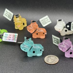 Small Glow-in-the-dark Cows | Pink, Green, Blue, Orange, Yellow, Purple & White | Magnet or Suction Cup | Moo Moo Subaru