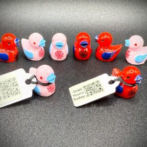 Tiny Spider Duck | Magnetic or Suction Cup | Custom Tracking Tag | Dark Blue/Red or Light Blue/Pink | Cruise Duck | Jeep Duck | Comic Con
