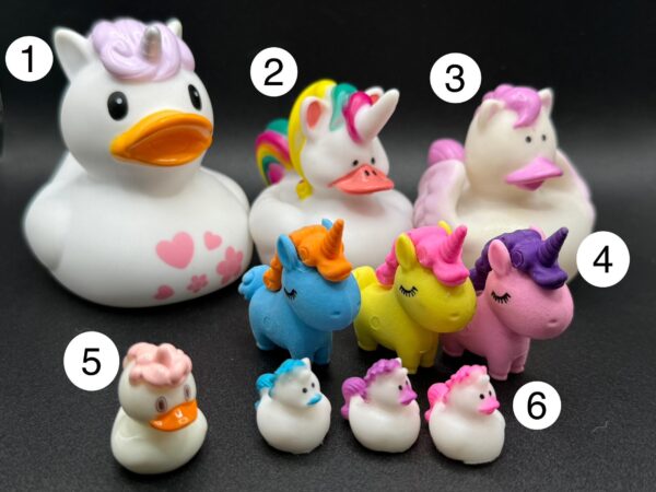 Adorable 2.8” Unicorn Ducks with Pastel Body Art | Magnet Option | Cruise | Jeep | Concert | Festival Fun - Image 9