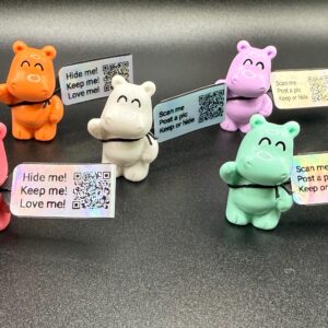 Mini Hippo – Bright Bold Colors – Hide and Seek Game – Optional Magnet or Suction Cup – Zoo & Party Favor Cruise Duck Alternative