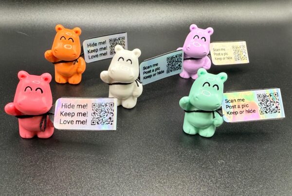 Mini Hippo – Bright Bold Colors – Hide and Seek Game – Optional Magnet or Suction Cup – Zoo & Party Favor Cruise Duck Alternative