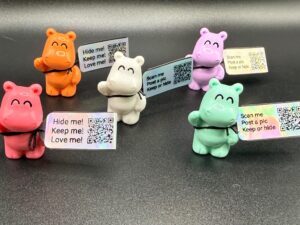 Mini Hippo – Bright Bold Colors – Hide and Seek Game – Optional Magnet or Suction Cup – Zoo & Party Favor Cruise Duck Alternative