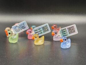 Tiny Magnetic Glow-in-the-dark Light Glitter Ducks,  Custom Tags & Online Photo Album (choose magnet or suction cup) Cruise, Jeep, Concerts