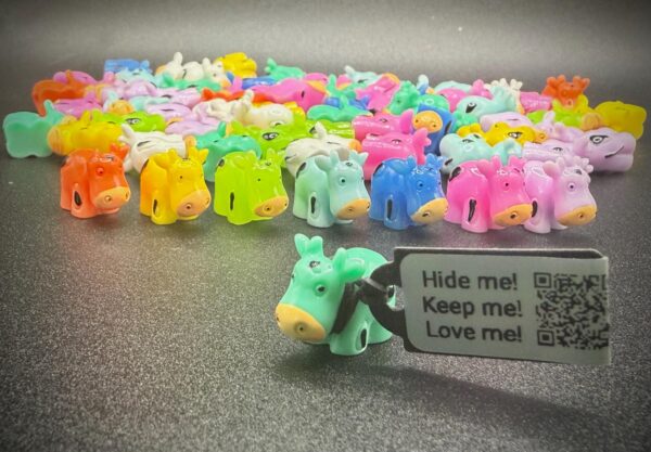Mini Vibrant Cows | Magnetic or Suction Cup | Colorful Collectible Cows for Moo Moo Subarus, Subie, Cruises, Festivals