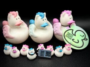 Winged Pegasus Ducks | 2” Duck with Custom Trackable Tag | Magnet or Suction Cup Option | Cruise | Jeep | Festival Fun