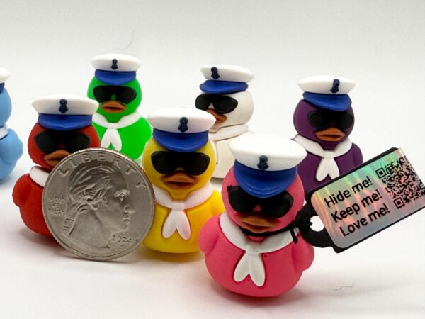 Mini Magnetic Captain Duck with Custom Tag | Sailing Cruise Duck | Trackable Tag | The Hidden Duck Co. | Free Photo Album - Image 2