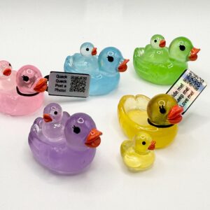 Mini Magnetic Glow-in-the-Dark Momma Duck with Baby Duck | Custom Tag & Photo Album | The Hidden Duck Co.