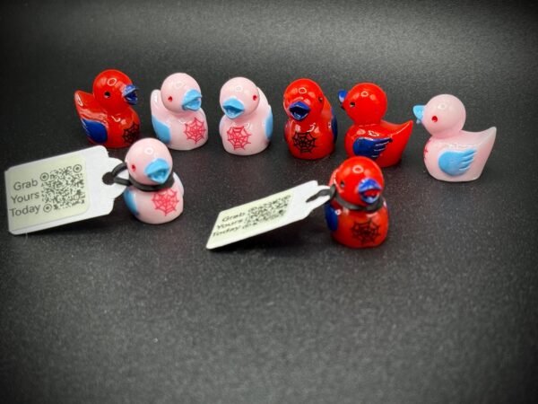 Tiny Spider Duck | Magnetic or Suction Cup | Custom Tracking Tag | Dark Blue/Red or Light Blue/Pink | Cruise Duck | Jeep Duck | Comic Con - Image 3