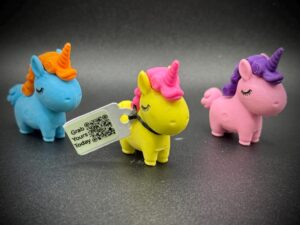 Mini Magnetic Unicorn in Bright Colors – Custom Trackable Tag | Cruise, Jeep, Fun, Hide-a-hippo | Collectible