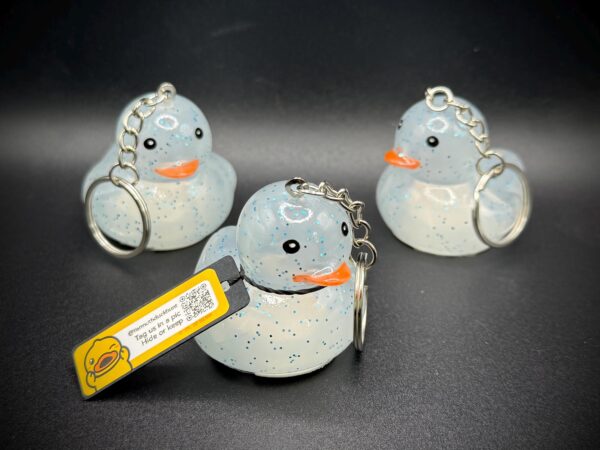 2.25” Glitter LED Keychain Duck | Flashing Light-Up Duck with Glitter Body | Hide & Collect | Cruise Duck with Keychain Ring | Jeep - Image 2