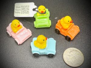 Mini Duck in Car | Tiny Duck Toy with Magnet or Suction Cup | Collectible Cruise, Jeep, or Festival Duck with Custom Trackable Tag