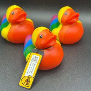 2.25” Rainbow Rubber Duck | Optional Magnet Base | Custom Trackable Tag | Hide & Find Cruise Duck | Duck Duck Jeep