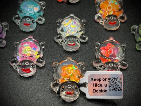 Mini Glitter Turtle | Magnet or Suction Cup Base | Custom Tag | Cruise, Party Favor, Event Swag, Concert or Festival Memorabilia - Image 2