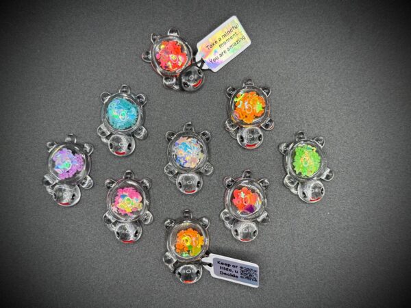 Mini Glitter Turtle | Magnet or Suction Cup Base | Custom Tag | Cruise, Party Favor, Event Swag, Concert or Festival Memorabilia - Image 4