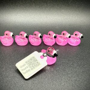 Mini Glow-in-the-Dark Pink Flamingo – Light-Up Cruise Duck w/ Optional Magnet or Suction Cup – Custom Tag & Photo Album