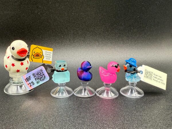 Mini Cartoon Duck – Goggles & Overalls Edition | Optional Magnet or Suction Cup | Custom Trackable Tag - Image 7