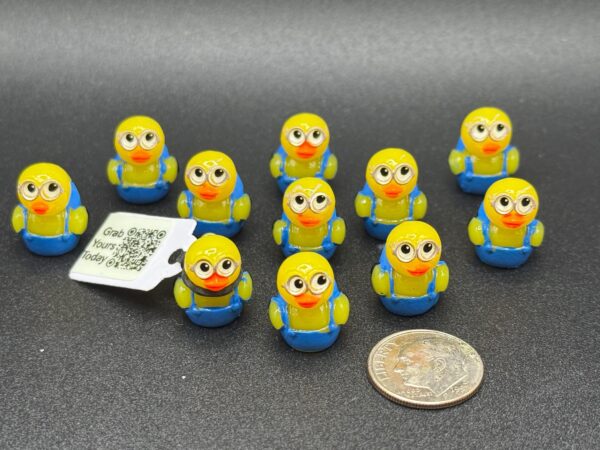 Mini Minion Ducks – Goggles & Overalls Edition | Optional Magnet or Suction Cup | Custom Trackable Tag - Image 3