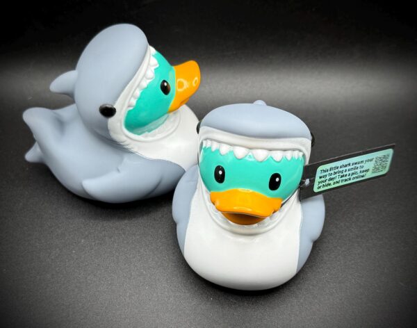 LIMITED EDITION 2.75” Shark Duck – Magnetic Base + Trackable Tag; Great for cruises, Duck Duck Jeep and hiding! - Image 2