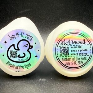Duck Tag Stickers – 1”, 1.5”, or 2” Sizes – Shiny Mini Duck Tags for Cruise Ducks, Jeeps, Gifts, Party Favors – Peel & Stick!