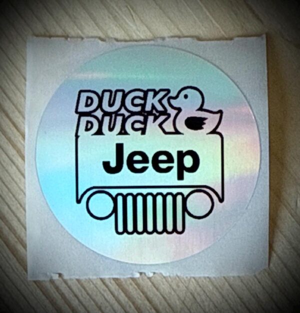 Duck Duck Jeep Sticker Tags – Custom Labels in 1”, 1.5”, 2”, 3” | Holographic, Iridescent & Solid Colors | Add a Message + Optional QR Code - Image 3