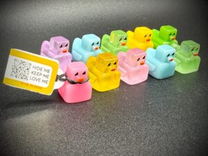Glow-in-the-Dark Minecraft-Inspired Mini Ducks with Magnet or Suction Cup | Custom Trackable Tag | Perfect for Parties, Cruises & Jeep Duck