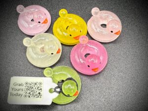 Mini Glow-in-the-Dark Swimming Pool Ducks – Light-Up Ducks, Assorted Colors, Optional Magnet or Suction Cup Base | Custom Tag & Photo Album