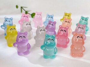 Mini Glow-in-the-Dark Hippos – Bright Neon Colors – Optional Magnet or Suction Cup – Custom Trackable Tag – Hide at Zoos, Cruises, or Around