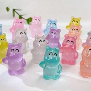 Mini Glow-in-the-Dark Hippos – Bright Neon Colors – Optional Magnet or Suction Cup – Custom Trackable Tag – Hide at Zoos, Cruises, or Around