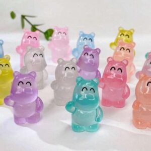 Mini Glow-in-the-Dark Hippos – Bright Neon Colors – Optional Magnet or Suction Cup – Custom Trackable Tag – Hide at Zoos, Cruises, or Around