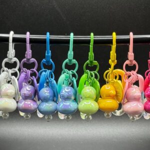 Mini Iridescent Duck & Heart Keychains – 10 Bright Colors – Great for Gifts, Party Favors, Cruises, Jeeps and more!