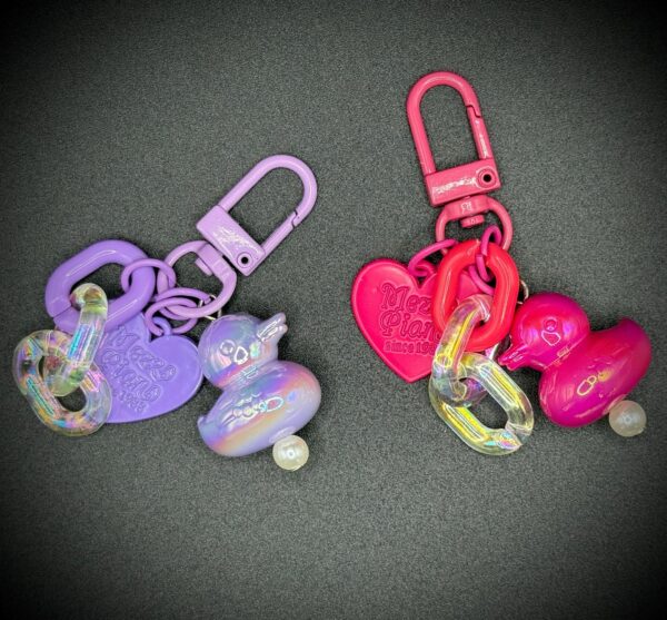 Mini Iridescent Duck & Heart Keychains – 10 Bright Colors – Great for Gifts, Party Favors, Cruises, Jeeps and more! - Image 4