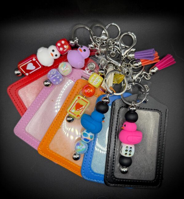 Lucky Duck Keychain w/ Card Holder | Personalize, Choose Colors, Optional Bad Bitch Duck Pin - Cruise, Work, Jeep, Party Favor, Gift | Badge - Image 3