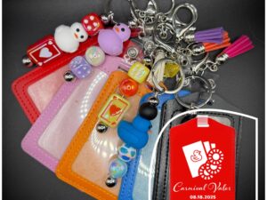 Lucky Duck Keychain w/ Card Holder | Personalize, Choose Colors, Optional Bad Bitch Duck Pin - Cruise, Work, Jeep, Party Favor, Gift | Badge