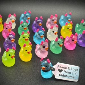 Mini Glow-in-the-Dark Ducks w/ Horns – Neon Pink Horns – Party Favors, Cruise Ducks, Jeep Ducks, Halloween, and More! Bright Colors