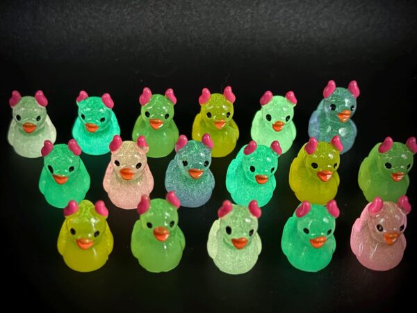 Mini Glow-in-the-Dark Ducks w/ Horns – Neon Pink Horns – Party Favors, Cruise Ducks, Jeep Ducks, Halloween, and More! Bright Colors - Image 2
