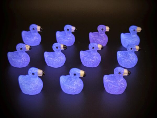 Mini Glow-in-the-Dark Glitter Flamingo Ducks – Bright Neon Party Favors – Optional Magnet or Suction Cup – Custom Tag Included! - Image 2