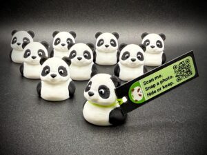 Mini Panda Duck – Tiny 1” Duck in Panda Style – Cute Animal Party Favor, Cruise Duck, Jeep Ducking, Zoo Fun!