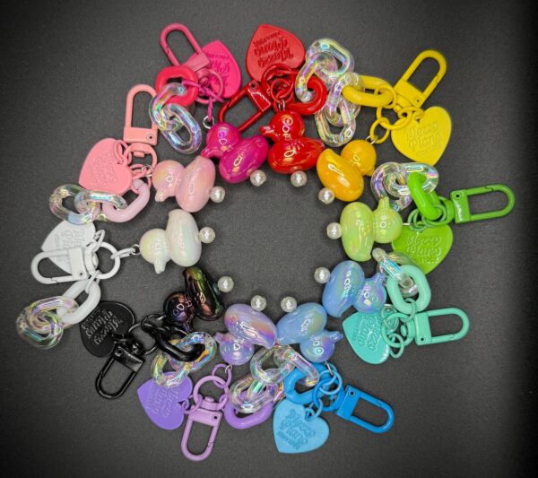 Mini Iridescent Duck & Heart Keychains – 10 Bright Colors – Great for Gifts, Party Favors, Cruises, Jeeps and more! - Image 2