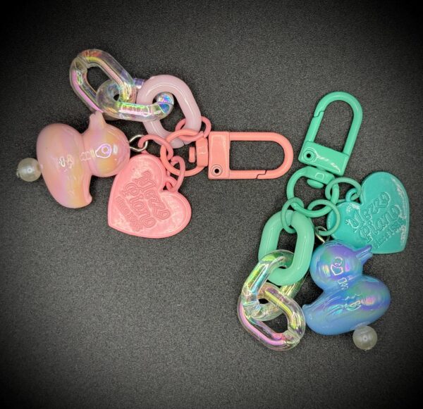 Mini Iridescent Duck & Heart Keychains – 10 Bright Colors – Great for Gifts, Party Favors, Cruises, Jeeps and more! - Image 6