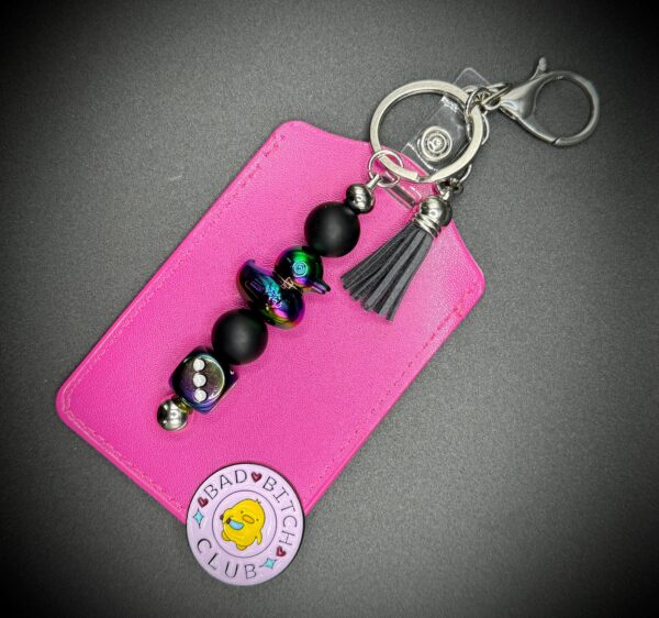 Lucky Duck Keychain w/ Card Holder | Personalize, Choose Colors, Optional Bad Bitch Duck Pin - Cruise, Work, Jeep, Party Favor, Gift | Badge - Image 4