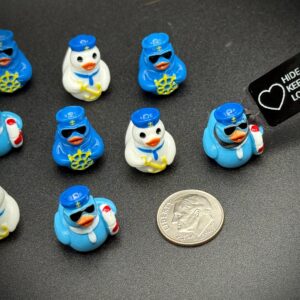 Mini Cruise Sailor Captain Ducks - Sunglasses, Anchors, Captain’s Wheel – Custom Tags & Magnet or Suction Base - Boat Party Favors, Cruise