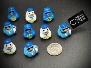 Mini Cruise Sailor Captain Ducks - Sunglasses, Anchors, Captain’s Wheel – Custom Tags & Magnet or Suction Base - Boat Party Favors, Cruise