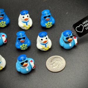 Mini Cruise Sailor Captain Ducks - Sunglasses, Anchors, Captain’s Wheel – Custom Tags & Magnet or Suction Base - Boat Party Favors, Cruise
